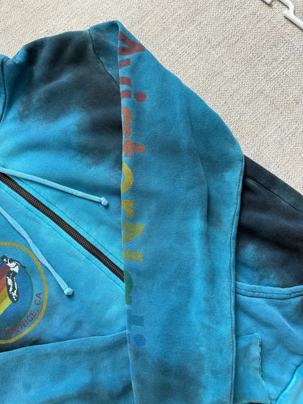 Teal Tie Dye Aviator Nation Zip Up - Image 4
