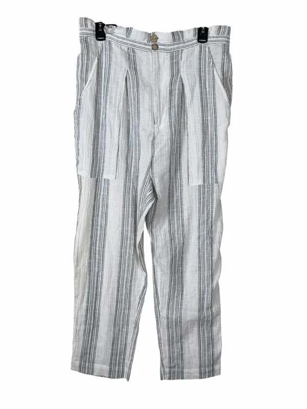 Free People Pants Size Large NWT Ivory Semi Sweet High Rise Coastal Beach Crop - Image 4