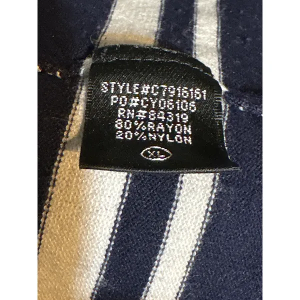Cyrus Striped Open Front Cardigan Blue White Long Sleeve Size XL - Image 4