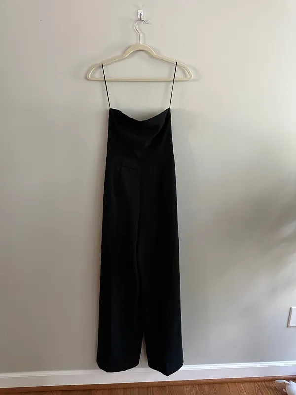 Abercrombie & Fitch Premium Crepe Jumpsuit Black - Image 4