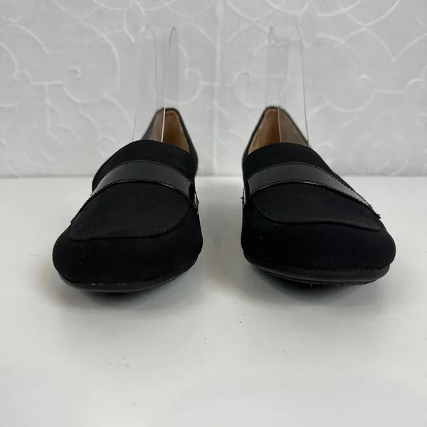 Abella Desiree Women’s Shoes Size 7.5 Black‎ Wedge Slip-On Round Toe Loafers NEW - Image 2