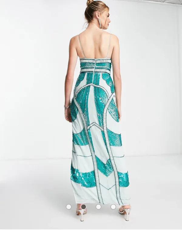 ASOS Blue Beaded Dress - Image 2