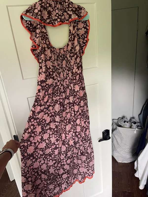 Maeve Scoop Anthropologie Neck Ruffled Embroidered Midi Dress - Image 5