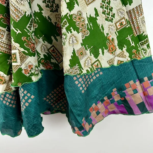 Reversible Maxi Wrap Skirt BINS516 Green - Image 3