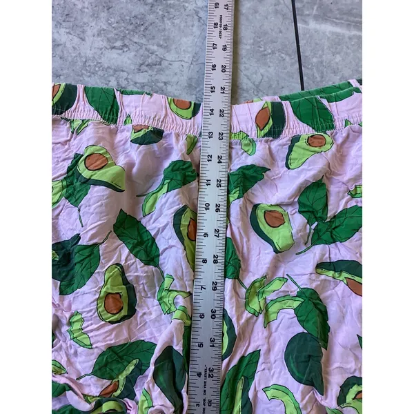 ASOS Pink Avocado Print Pajama Shorts Womens Size 18 Modal Sleepwear Lounge - Image 3