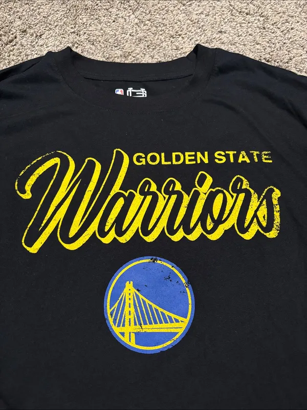 NBA Golden State Warriors cropped long sleeve shirt size medium - Image 2