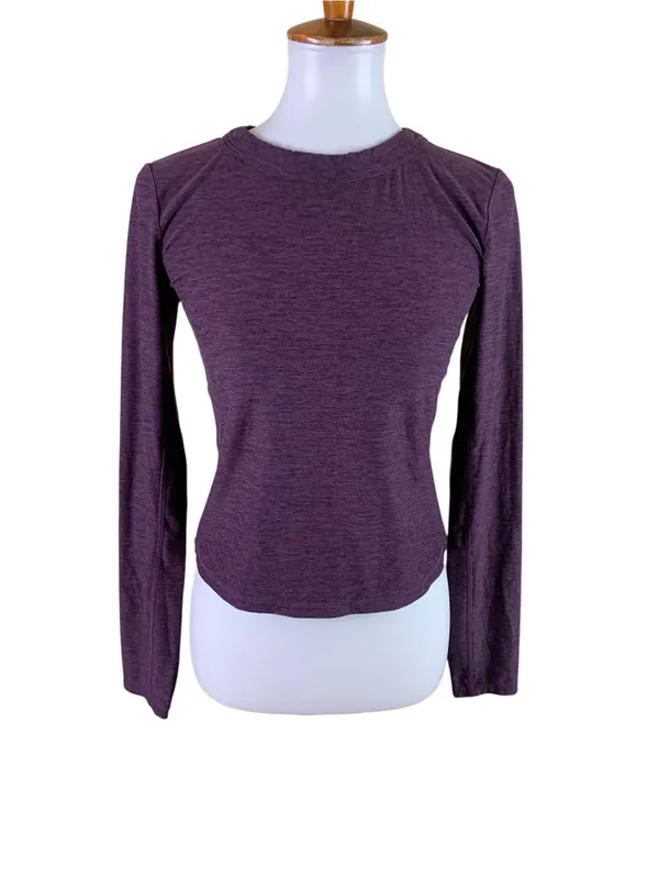 FLX Purple Long Sleeve Athletic Top M Stretch Travel Leisure Workout Activewear - Image 2