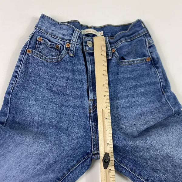 Levis Jeans Womens W25 L26 Blue Wedgie Straight High Rise Button Fly Denim‎ - Image 4