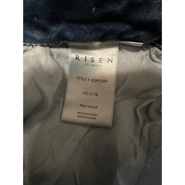Risen Jeans High Rise Raw Hem Wide Leg Cropped Denim Pants (Style # RDP5304) - Image 4