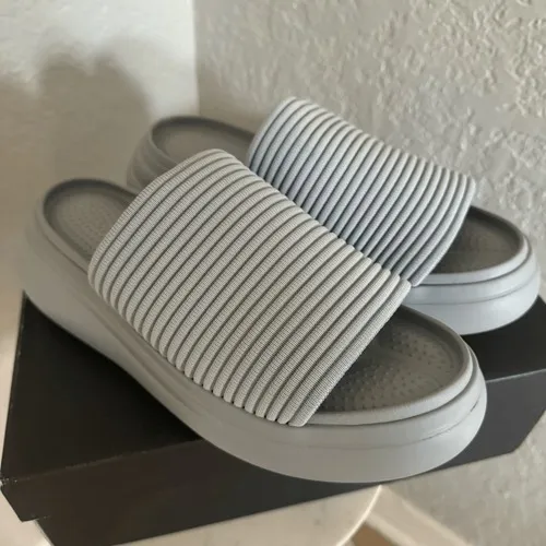 Rag & Bone Brixley Knit Slide Sandal, Gray/Blue, Size‎ 10 (Euro 40), NWT - Image 10