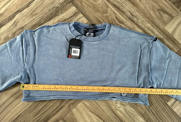 Alphalete Women's Terry Oversized Crop Pullover - Celestial Blue , Size Large - Image 3