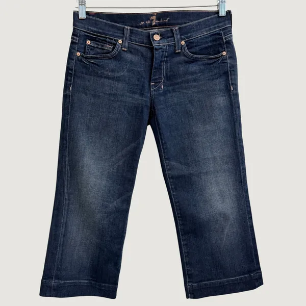 7 For All Mankind 7FAMK Dojo Crop Jeans Medium Wash Size 27 - Image 3
