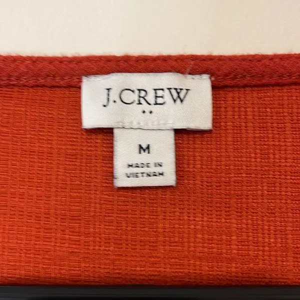 J Crew V -Neck Long‎ Sleeve Top. Size Medium. Burnt Orange - Image 4