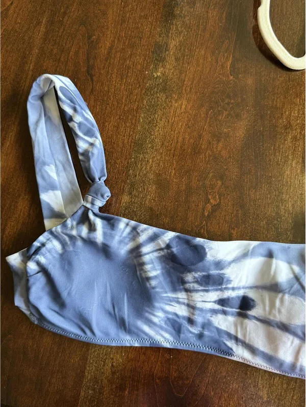 Aerie Blue Tie-Dye Bikini Top Size M - Image 4