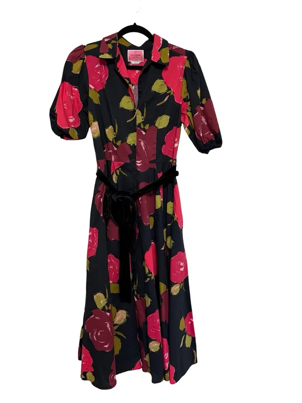 Kate Spade New York Just Rosy Hostess Button Down Shirt Dress - Size 6 - Image 3