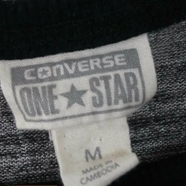 CONVERSE One‎ Star Medium Heather Gray Long Sleeve Y2K Preppy - Image 3