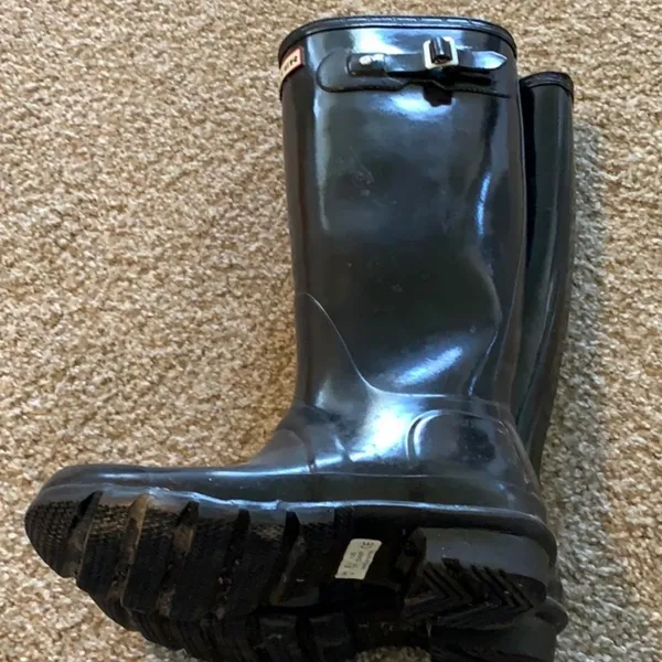 Hunter Black Winter Rain Boots High Shine Waterproof - Image 5