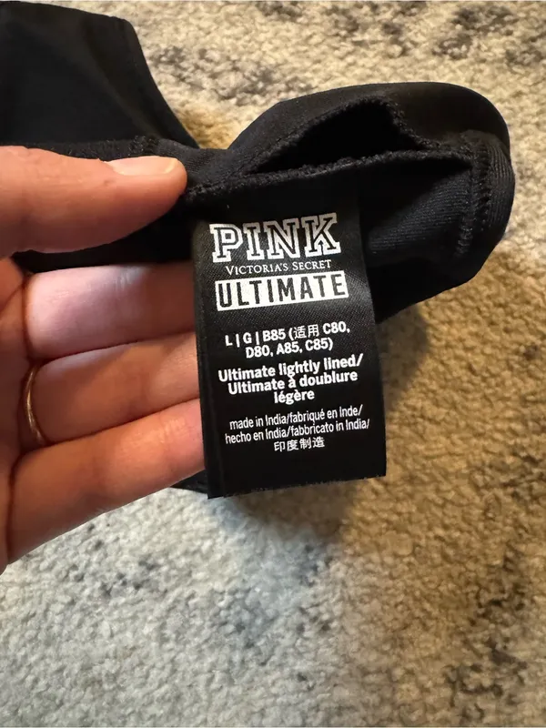PINK Victoria's Secret Black Seamless Racerback Sports Bralette - Image 4