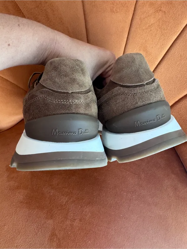 Massimo Dutti Brown Suede Lace up Sneakers Chunky - Image 5
