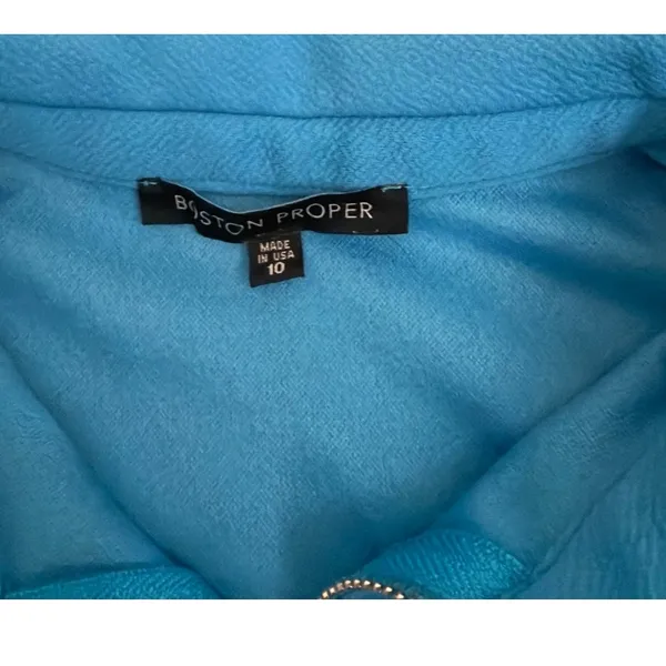 Boston Proper Zippered Sleeveless Blue Polo Style Dress Women's Size 10 - Image 4