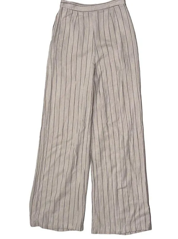 Linen Blend Pinstripe Trousers - Tall - Image 6
