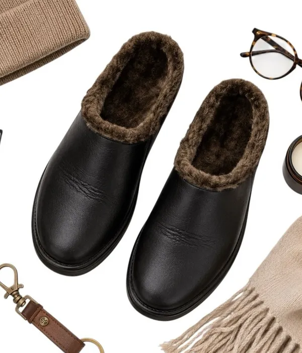 Sesto Meucci Black Leather Fur Lined Comfort Clogs Women's 6.5 NWOB Cozy Luxury - Image 2