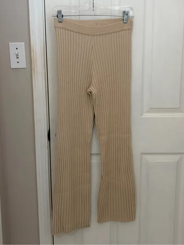 Aerie Ribbed Pant and Cropped Zip Up Sweater Set - Image 4