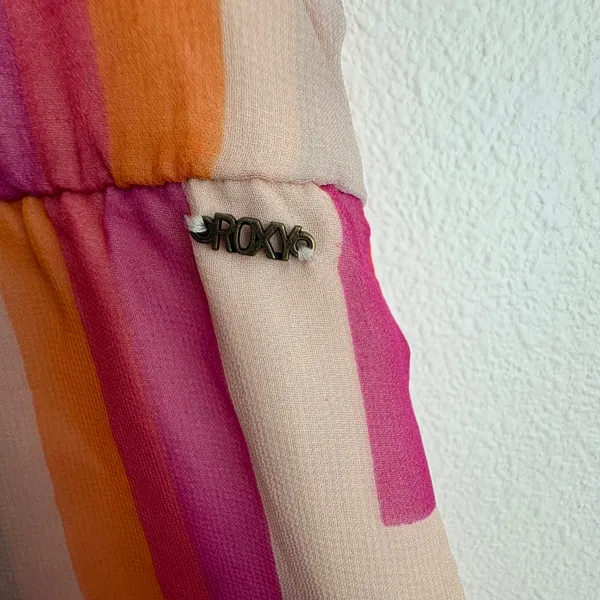 Roxy Womens‎ Pink Orange Geometric Stripe Empire Waist Sundress 470224 Small - Image 6