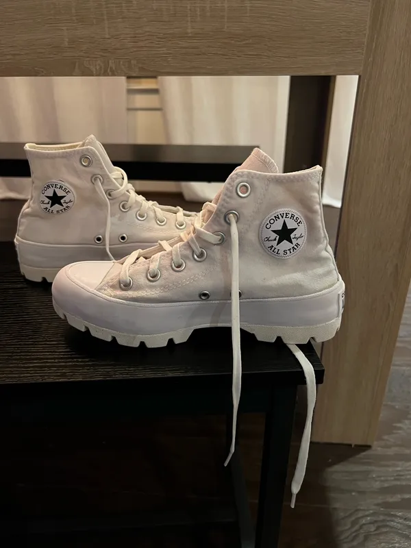 White High Top Converse - Image 2