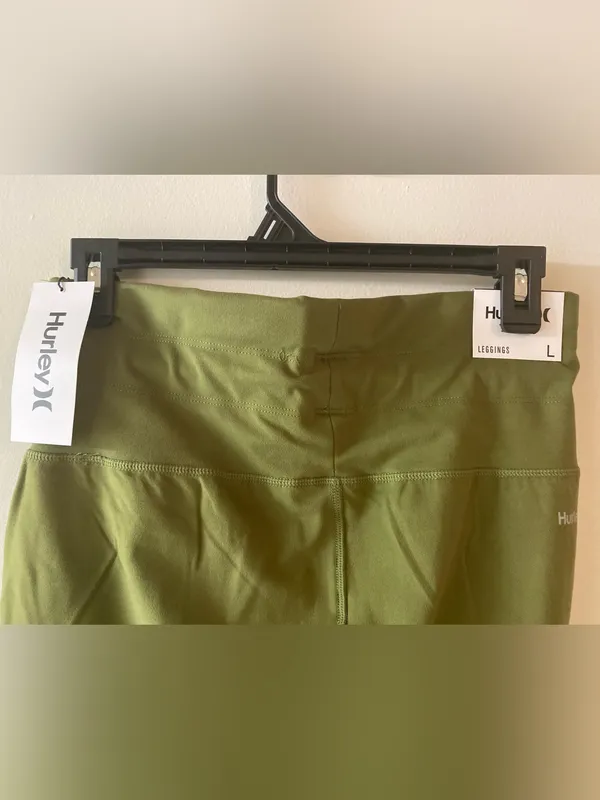 Hurley Olive Green High-Waist Track Joggers with Drawstring - Image 4