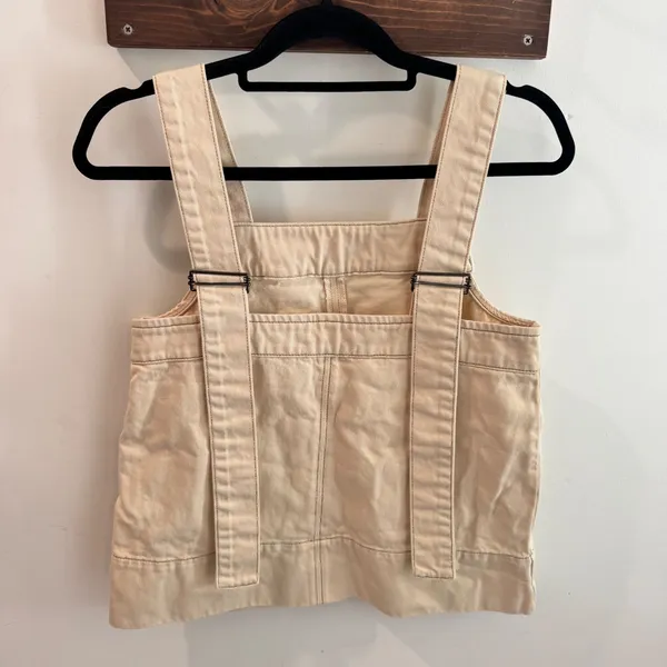 Aligne Meadow Ecru Organic Cotton Denim Pinafore Top Tan Beige Sz US 4 UK 8 - Image 2