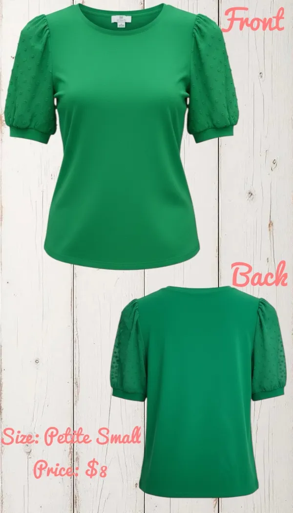 Green Sheer Sleeved Blouse - Image 2