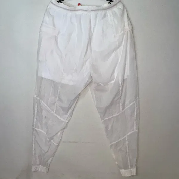 Gymshark Women's White Nylon Jogger Pants M Activewear Lightweight Pockets - Image 13