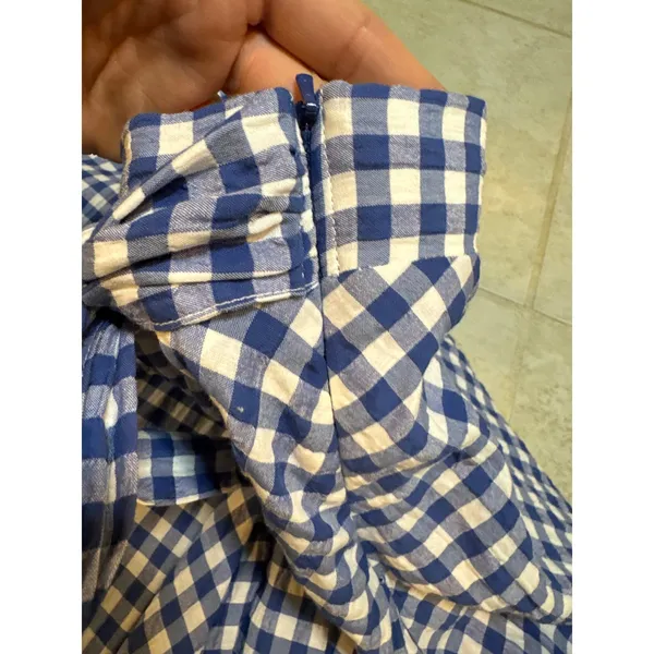 Maeve by Anthropologie Blue Gingham Wrap‎ Midi Skirt Size 2 Tie Waist - Image 7