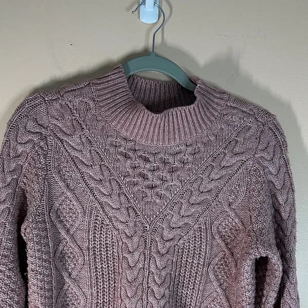 Abercrombie & Fitch Lilac Cable Knit Sweater - Image 4