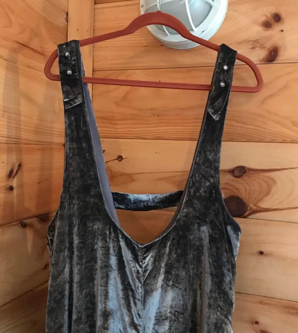 Maeve AMAZING BLUE ANTHROPOLOGIE VELVET TANK LOOSE FLOWY DRESS - Image 3