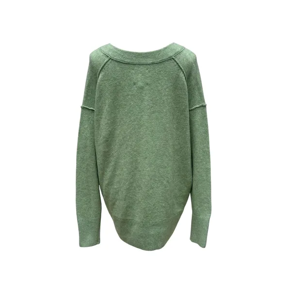 Aerie V-Neck Sweater‎ Small Sage Green NEW Oversized Marl Knit Pullover Cozycore - Image 3