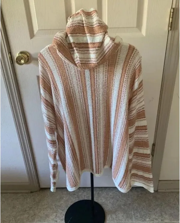 Large Rip Curl Namotu cream stripe Poncho - Image 2
