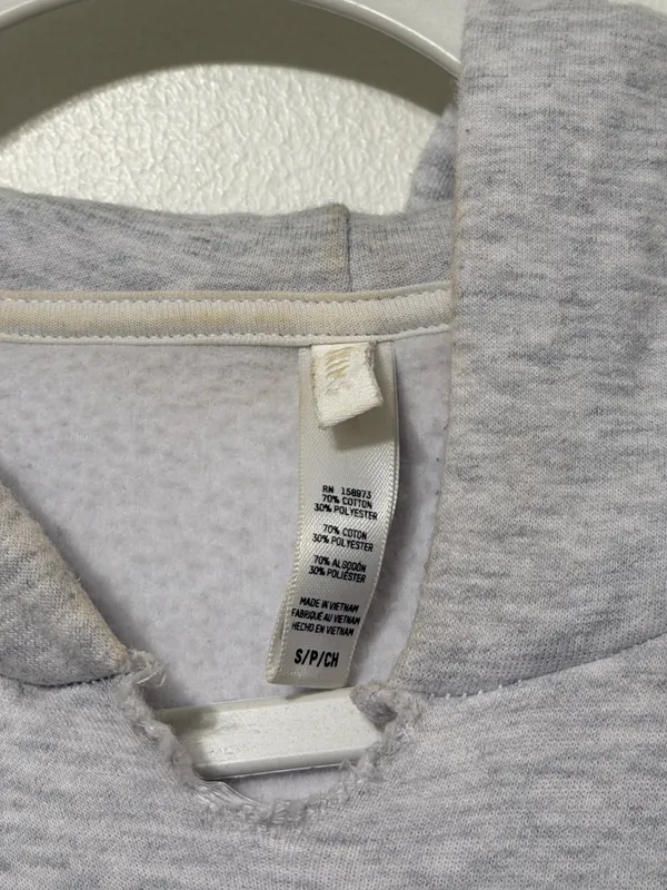 Skims Cotton Fleece Classic Hoodie Light heather grey size small - Image 3