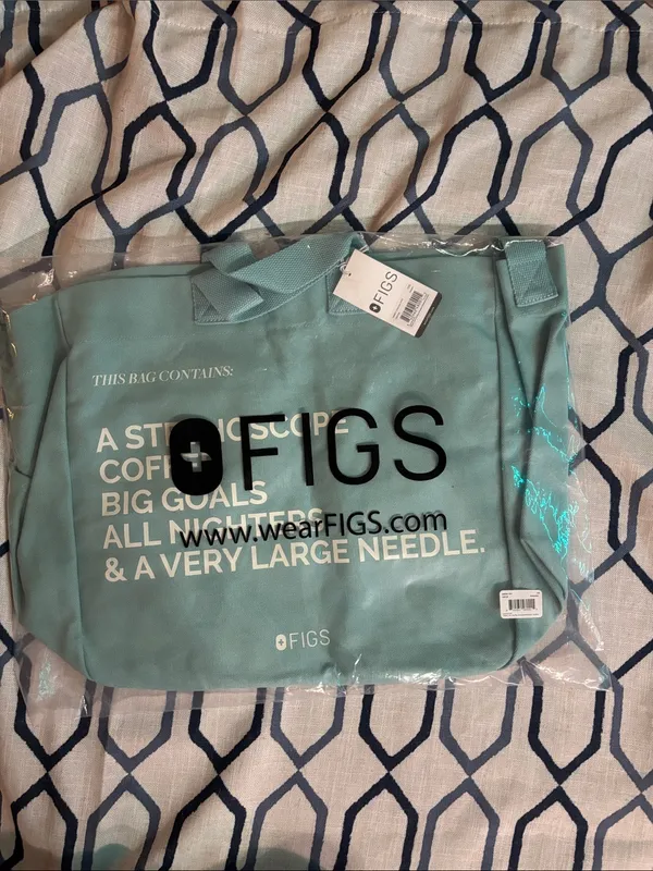 FIGS Canvas Unisex Tote in Seaglass Limited Edition NWT, NIB - Image 2