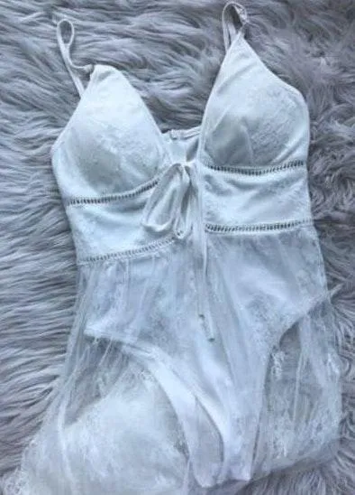 White Fox Festival Sheer Bodysuit Maxi - Image 2