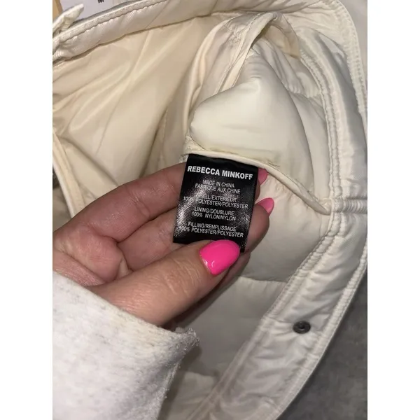 Rebecca Minkoff‎ quilted puffer jacket white medium NWT msrp $228 - Image 8