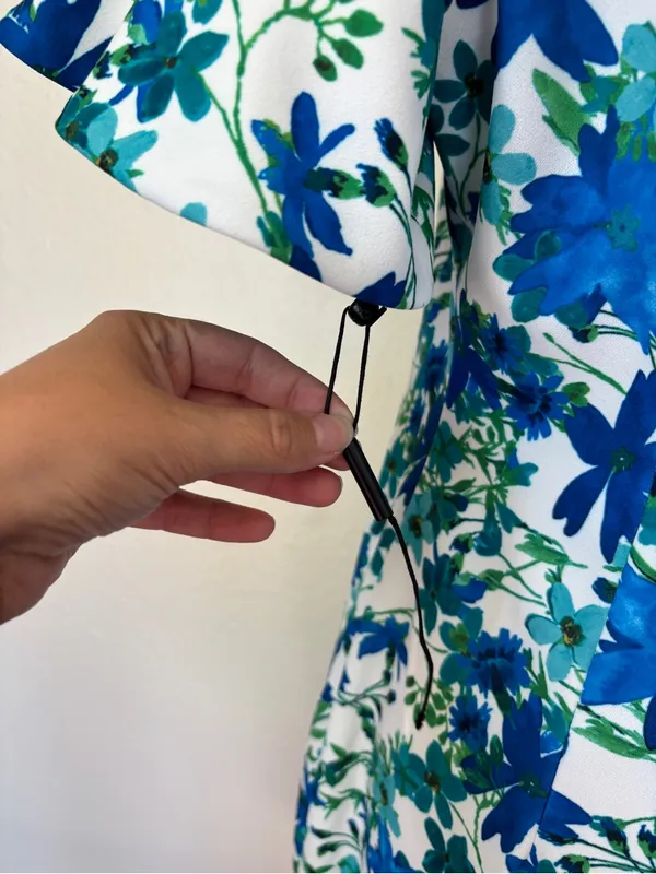 CK Blue Floral Short Sleeve Formal Work Dress - Image 6