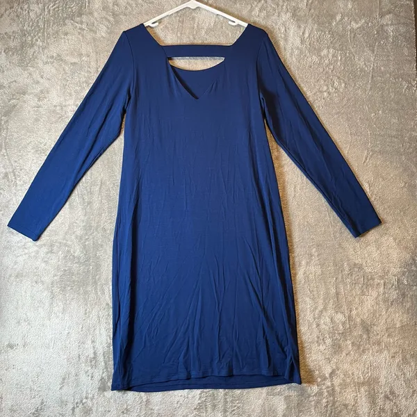Eileen Fisher Shift Dress Keyhole Back 3/4 Sleeve Modest Women’s Small‎ - Image 5