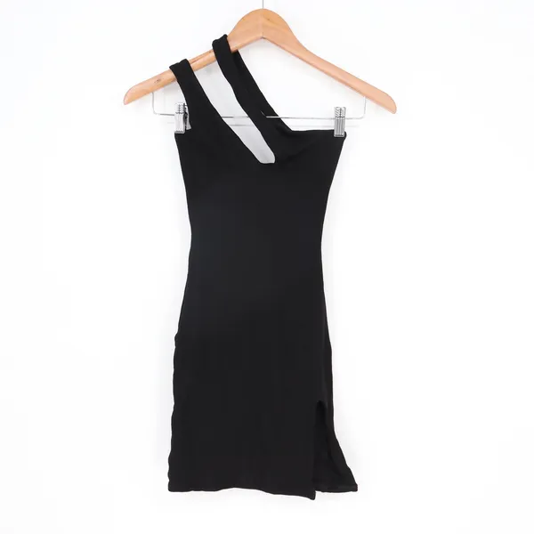 Naked‎ Wardrobe Black One Shoulder Double Strap Mini Dress M - Image 2