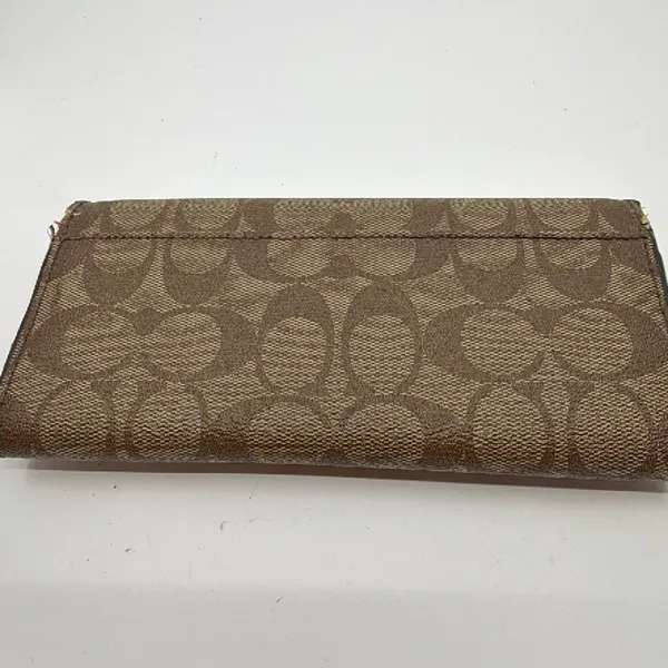 Coach Signature C Flap Brown Coated Canvas Wallet - Image 3