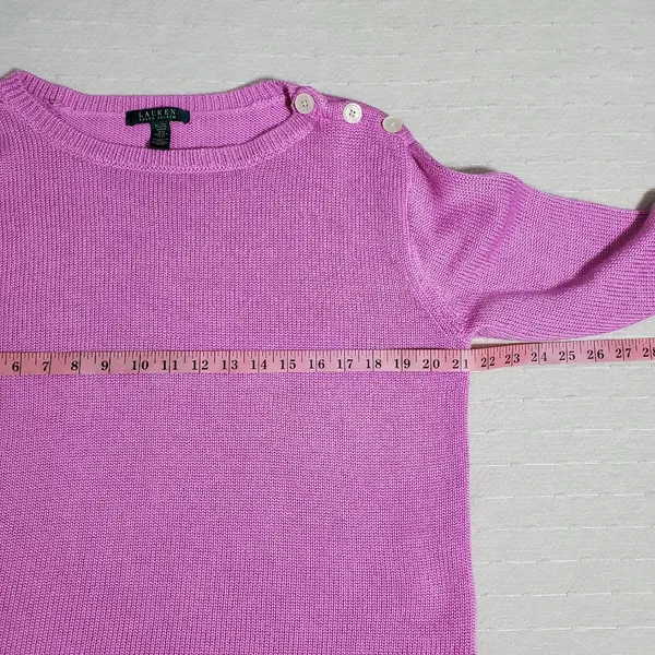 Lauren Ralph Lauren Light‎ Pink Cable Knit Pullover Sweater. Size: XL - Image 6