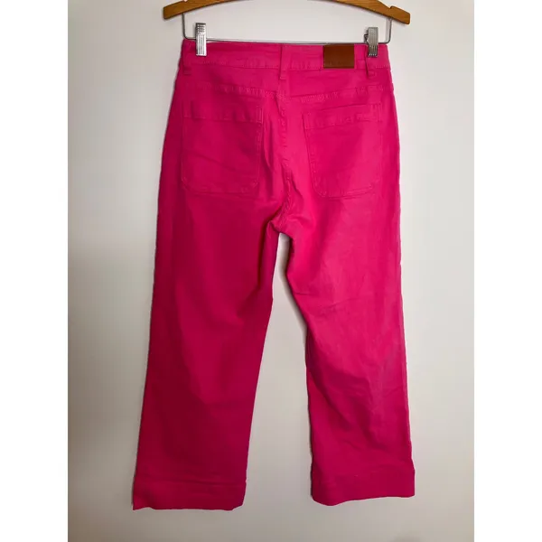 Luvamia Denim Pants Womens Size S Hot Pink Excellent Straight Leg Patch Pockets - Image 5