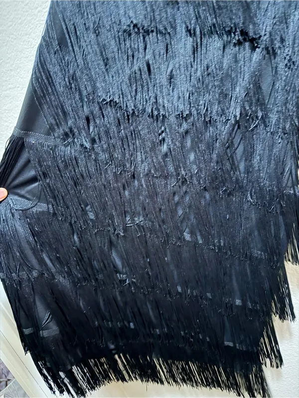 Spirit Halloween Women’s Fringe Flapper Dress Black Size Large 1920s Gatsby - Image 6