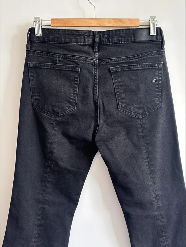 Hidden Jeans Black Split Hem Flare Jeans Size 28 Raw Hem Stretch Denim - Image 9